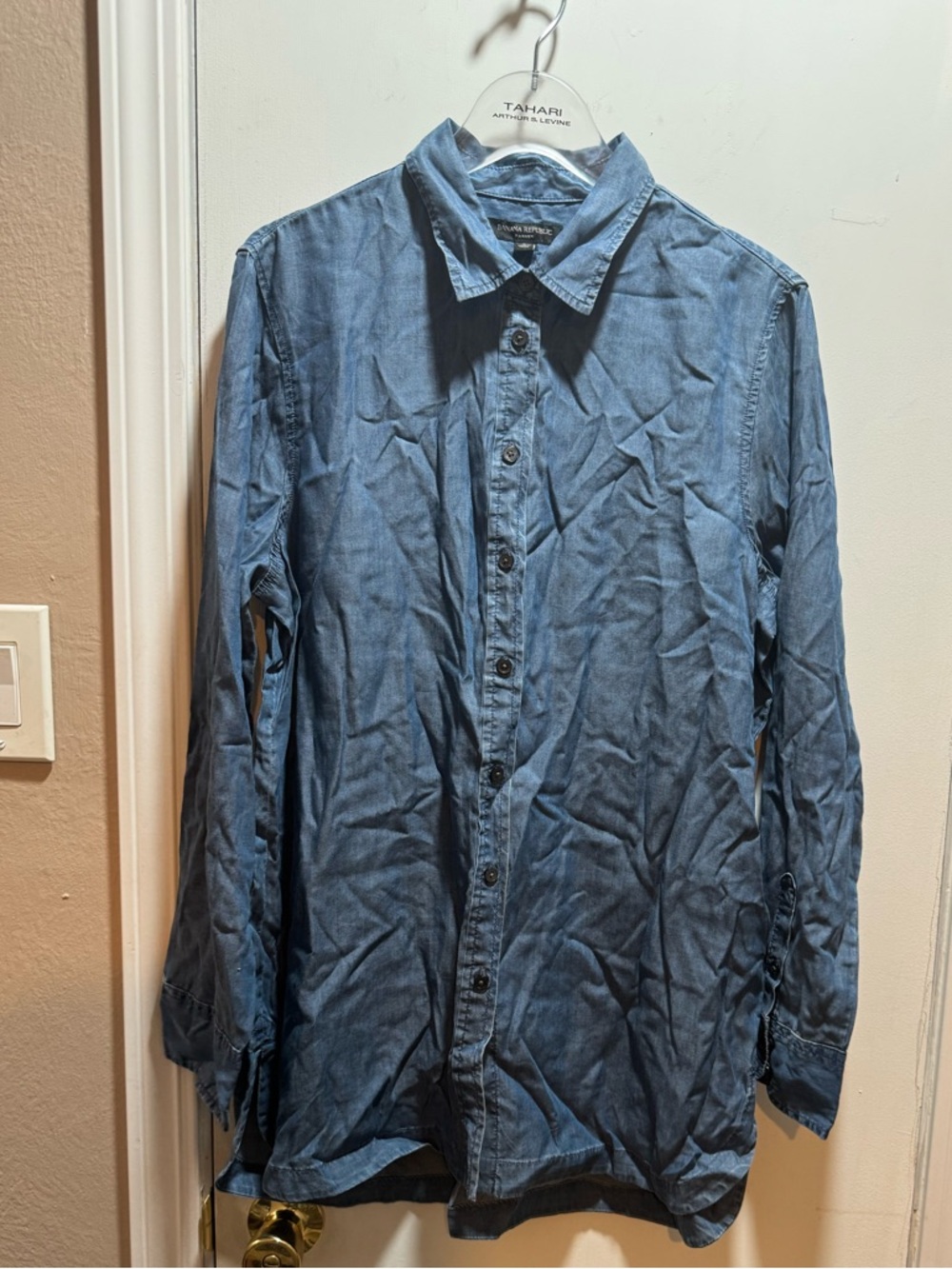NWT Banana Republic Women’s Parker Denim Button-Up Top Size L
